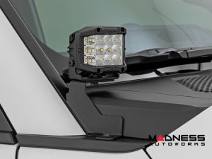 Toyota Land Cruiser Lighting Upgrade - LED Ditch Light Kit - Rough Country 3.5" Round Series Amber DRL